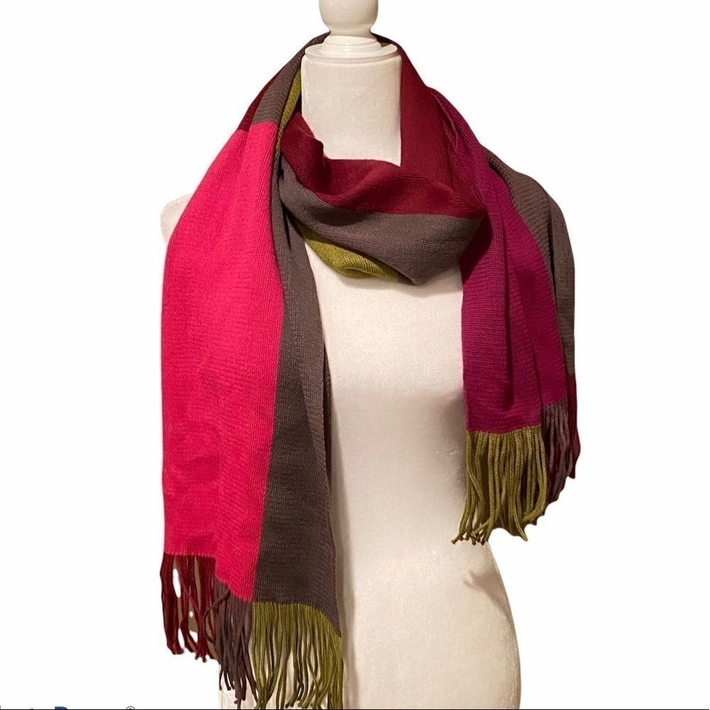 Bonnefoy Color Block Wool Blend Scarf
